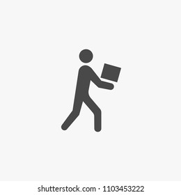 person lifting box vector icon