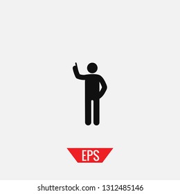 Person lifting hand participating vector icon