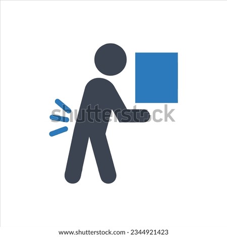 Person lifting a heavy object icon