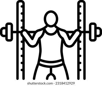 Person is lifting the weight vector outline icon design, Healthy lifestyle symbol, Calisthenics sign, Circuit training equipment stock illustration, half cage ensemble concept