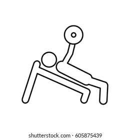 person lifting weights gym, vector illustration image