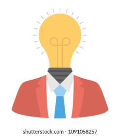 
A person with light bulb head representing mind power
