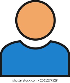 Diseño de iconos de vectores con relleno de línea de persona
