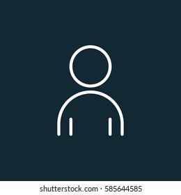 Person line icon, outline vector sign, linear white pictogram. User account, member symbol, logo illustration