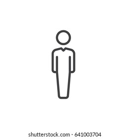 Person line icon, outline vector sign, linear style pictogram isolated on white. User symbol, logo illustration. Editable stroke. Pixel perfect