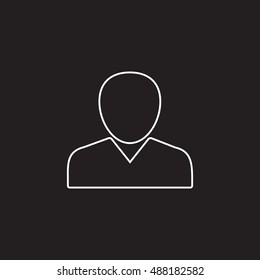 person line icon, user outline vector logo illustration, account linear pictogram isolated on black