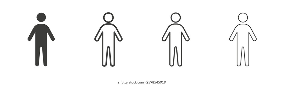 Person line icon vector illustration set.