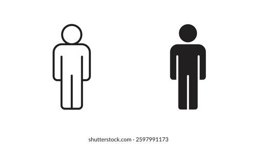 Person line icon vector set.