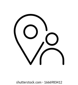 Persönliches Ortssymbol. Flache Vektorillustration auf weißem Hintergrund.