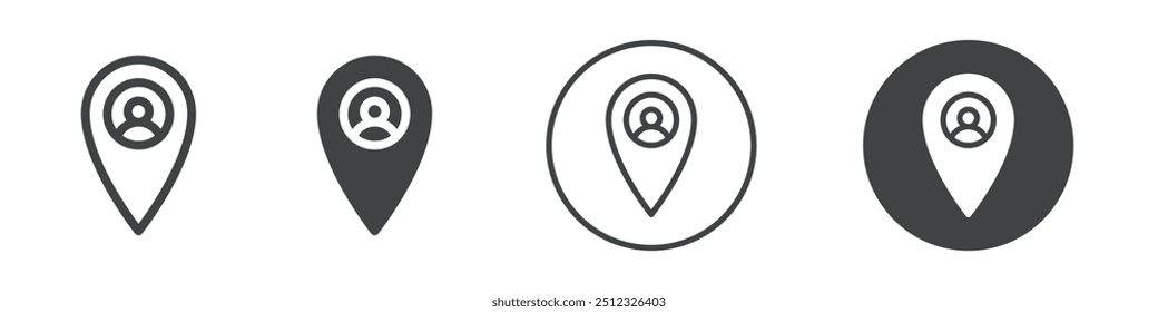 Person location icon Vector logo outline