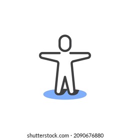 Icono de línea de ubicación de persona. signo de estilo lineal para concepto móvil y diseño web. Icono del vector de contorno del puntero del ratón. Símbolo, ilustración del logotipo. Gráficos vectoriales