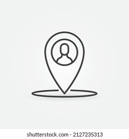 Person Location linear vector Pointer concept icon or logo element