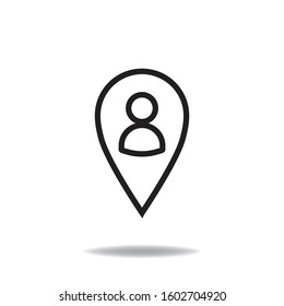 Person location outline vector flat icon