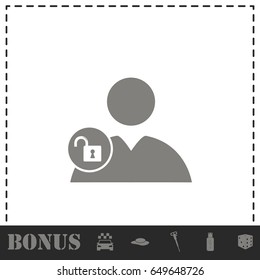 Person lock icon flat. Simple vector symbol and bonus icon