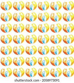 Person logo pattern and symbol art