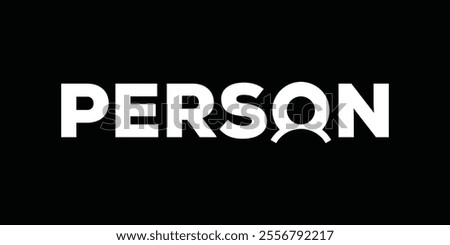 person logo text typography, person lettering word mark design graphic vector