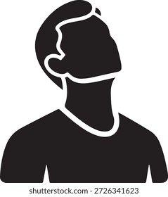 Persona mirando hacia arriba con la cabeza inclinada hacia atrás, una ilustración de mirar hacia el cielo o estirarse aislado sobre fondo blanco