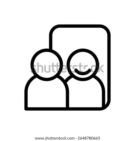 Person looking at mirror line icon. Eps 10.