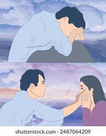 Una persona que mira al océano se siente triste debido a su infinito, pero el amor es la mejor medicina