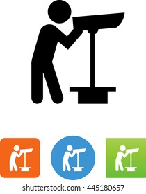 Person Looking Through Telescope Icon