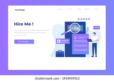 Person looking for work illustration design. Illustrations for websites, landing pages, mobile apps, posters and banners