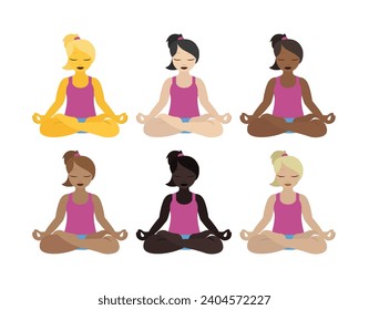 Person in Lotus Position yoga vector illustration