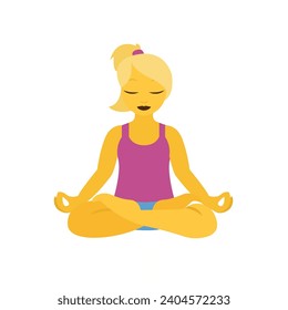 Person in Lotus Position yoga vector illustration