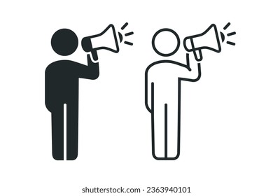 Person loudspeaker icon. Illustraton vector