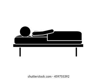 person lying in bed isolated icon design, vector illustration  graphic 