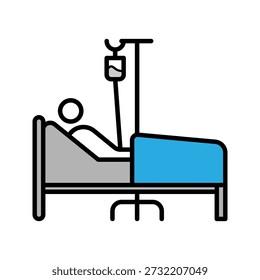 Persona acostada en la cama mientras está siendo empalado Icono Vector