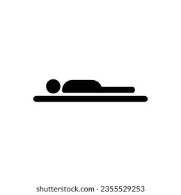 Person in lying position, man dead vector icon