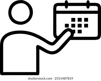 Person with Magic Calendar and Floating Dates concept as A person holding a magic calendar with floating dates set against a blank background offering space for text or graphics sy