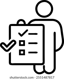 Person with Magic Clipboard and Floating Checklists concept as A person holding a magic clipboard with floating checklists set against a blank background offering space for text or