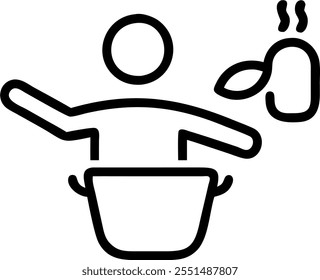 Person with Magic Cooking Pot and Floating Ingredients concept as A person holding a magic cooking pot with floating ingredients set against a clean background providing space for