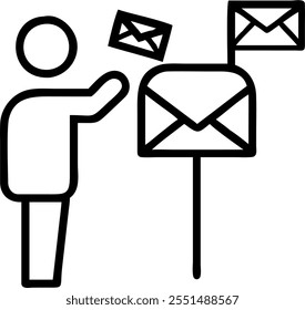 Person with Magic Mailbox and Floating Letters concept as A person holding a magic mailbox with floating letters set against a clean background providing space for text or graphics