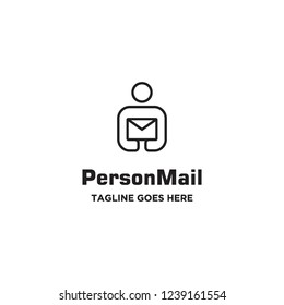 person mail logo icon vector