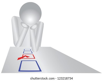 A person makes a choice. Vector illustration.