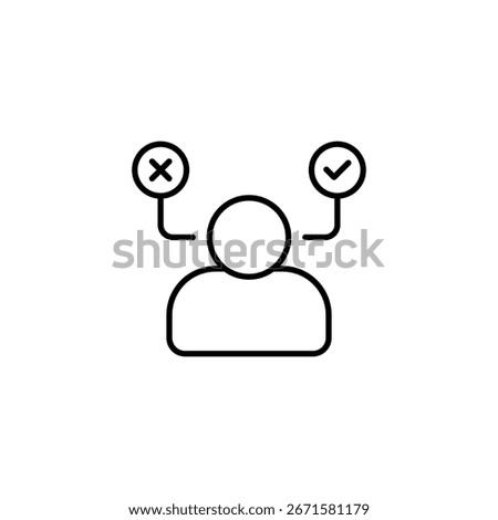 Person Making A Choice Between Approval And Rejection In A Light Setting