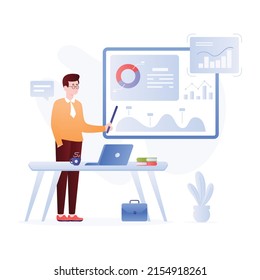 Persona haciendo una página, ilustración plana del desarrollo web 

