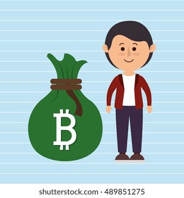 person man bit coin web