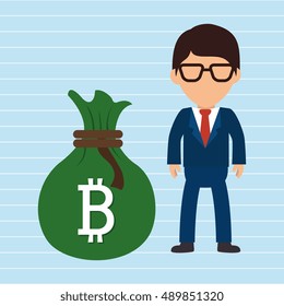 person man bit coin web