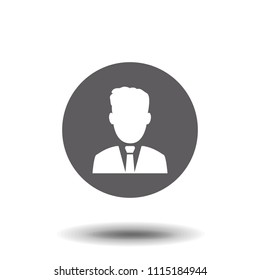 Person man icon in trendy flat style isolated on white background. Symbol for your web site design, logo, app, UI. Vector illustration, EPS