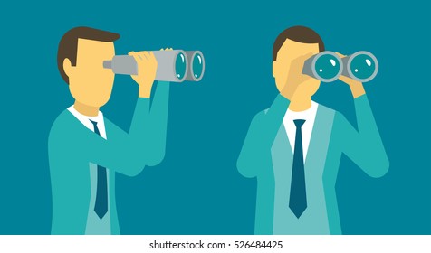 person looking through binoculars clipart