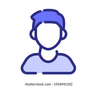 person man user single isolated icon with dash or dashed line style