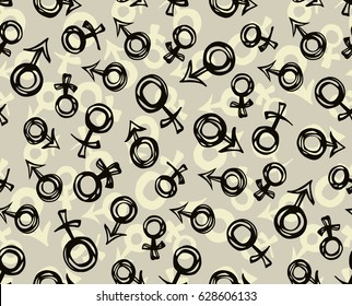 Person marks on grey backdrop. Outline logo concept. Freehand linear dark ink hand drawn emblem sketch in art retro doodle contour style. View closeup with space for text