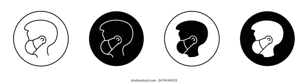 Person in mask icon collection