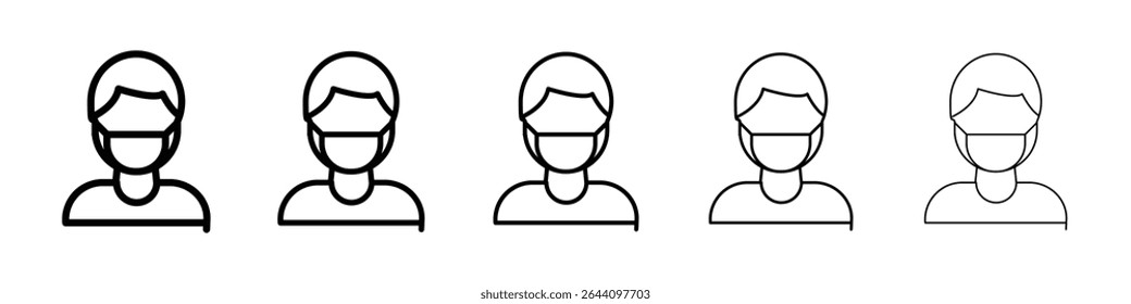 Person in mask icon concept. graphic design, logo, Web, UI.