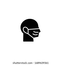 person with mask icon icon vector illustration