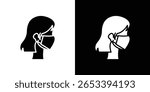 Person in mask icon Vector scalable graphics