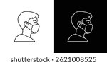 Person in mask icon vector for web, and mobile app
